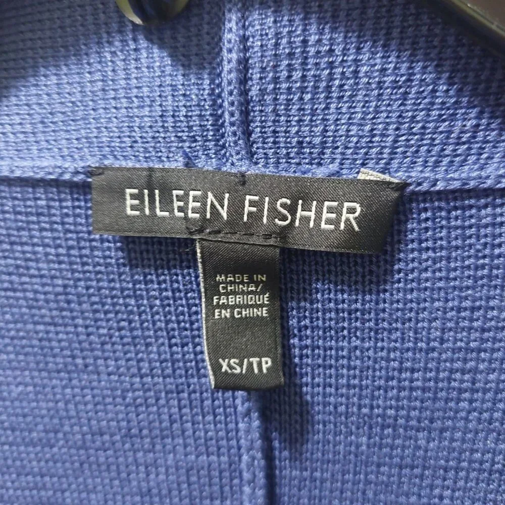 Eileen Fisher Womens Purple Open Front Cardigan XS - Silk & Organic Cotton Blend - Picture 5 of 8